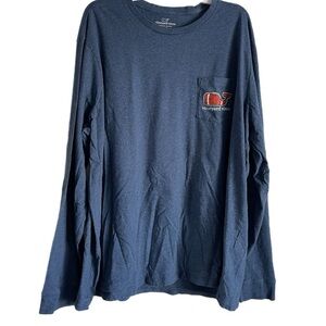 Vineyards Vines footballll long sleeved 3x navy t shirt